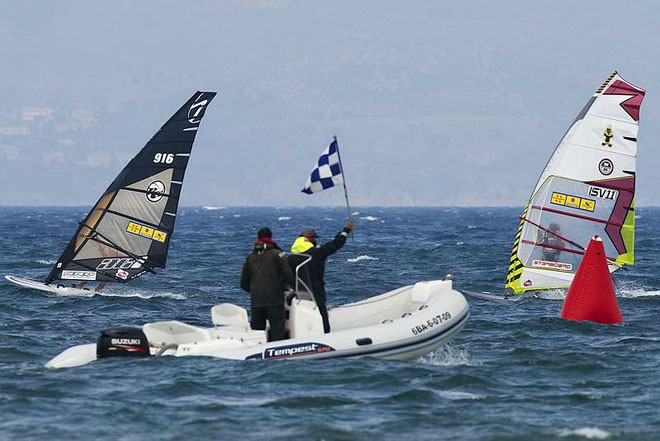 Anthoer one bites the dust - PWA World Cup Catalunya Costa Brava 2011 Day 5 ©  John Carter / PWA http://www.pwaworldtour.com